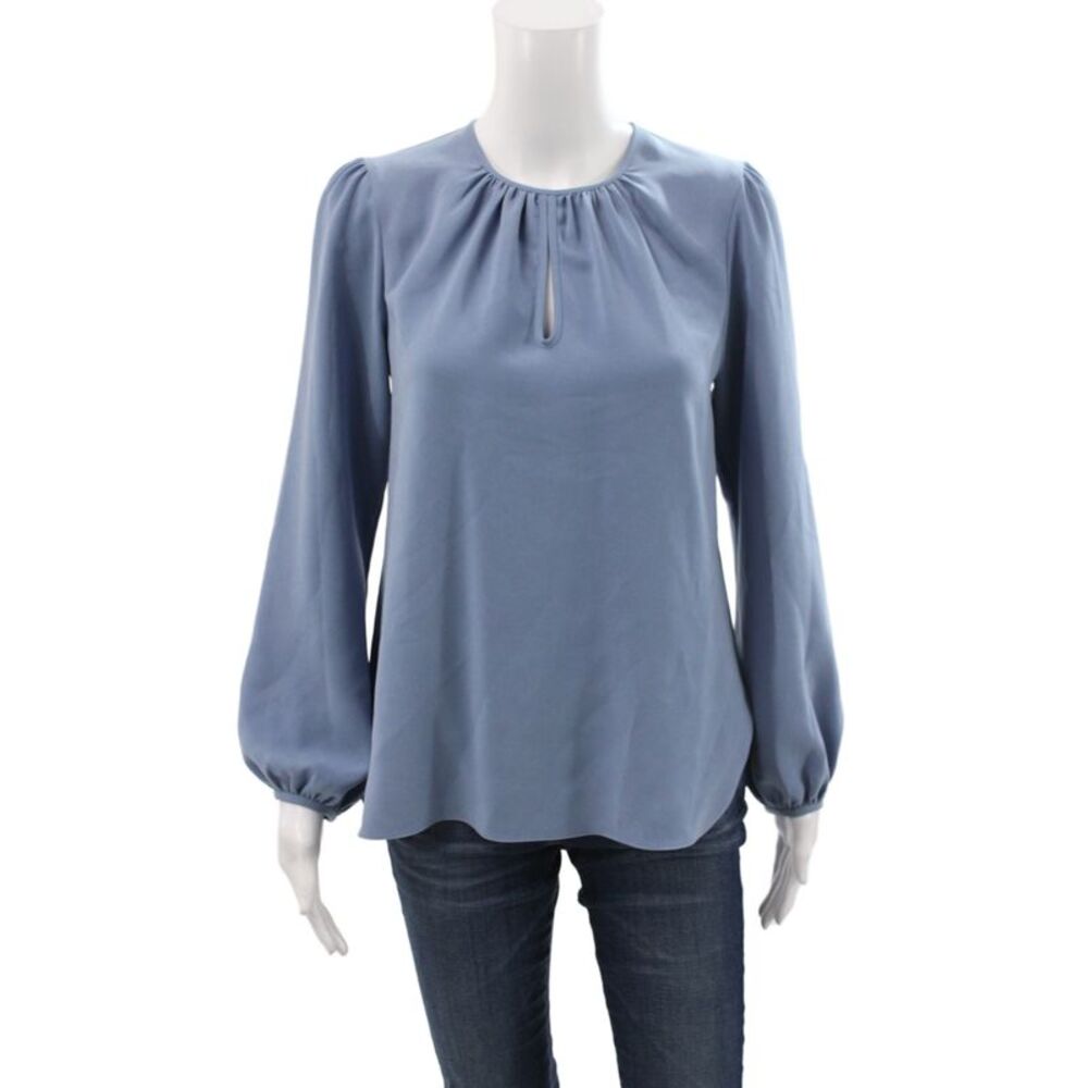 Charlotte Brody Women Blue Basic Long Sleeve Round Neck Blouse Size XS